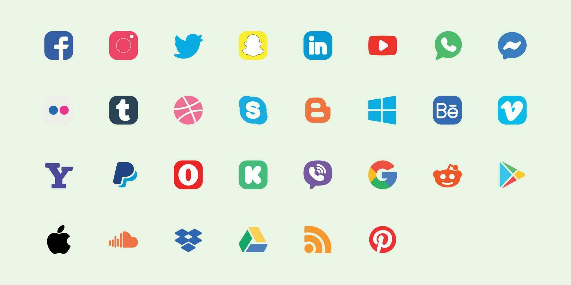 iconos de redes sociales vector