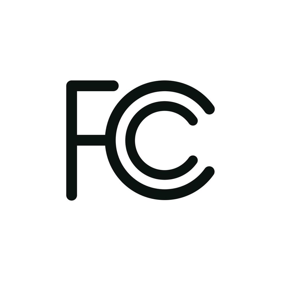 fcc marca icono aislado en blanco antecedentes vector