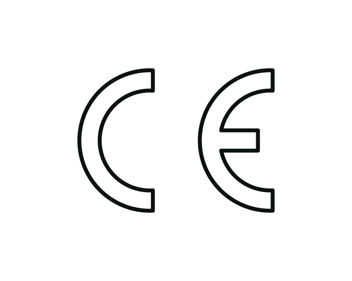 CE marking icon isolated on white background vector