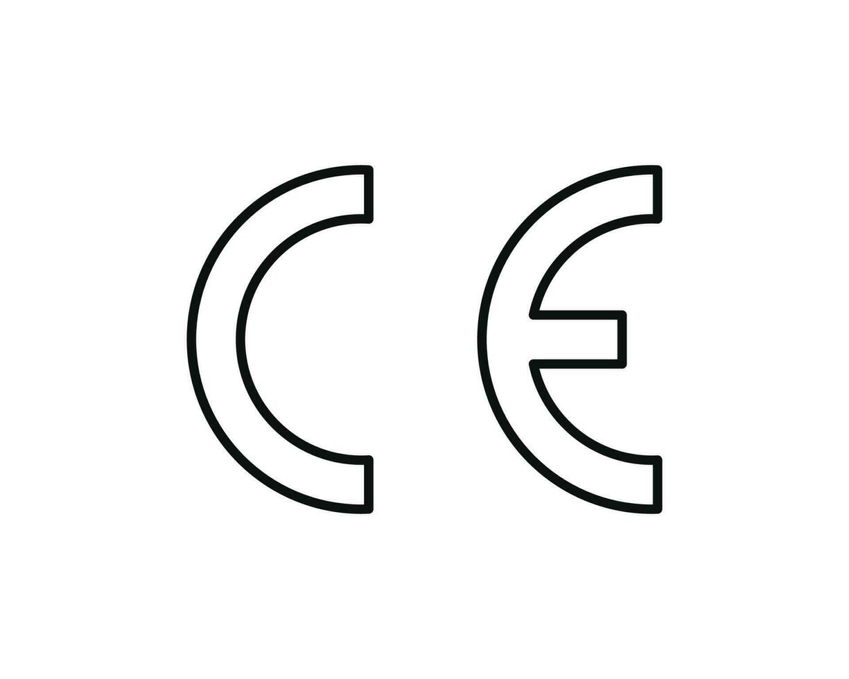 CE marking icon isolated on white background vector