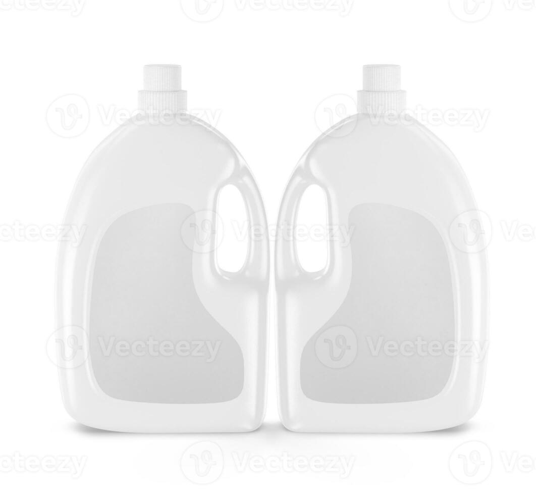 Plastic detergent bottle white color and realistic textures photo