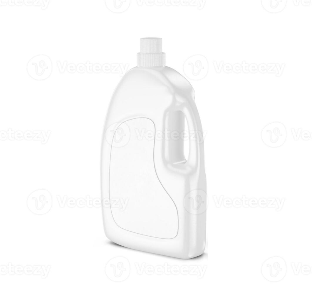 Plastic detergent bottle white color and realistic textures photo