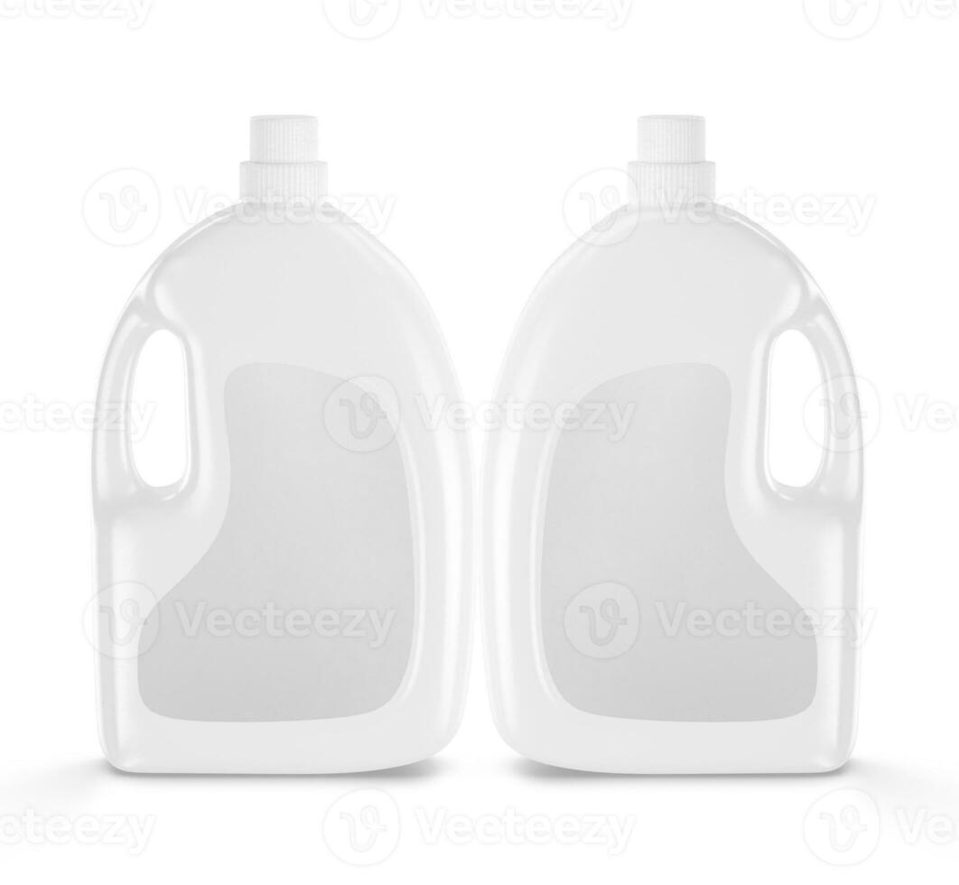 Plastic detergent bottle white color and realistic textures photo