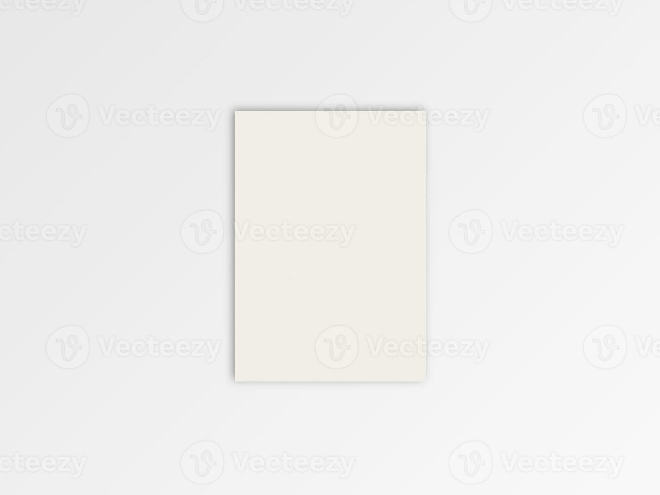 Realistic paper size flyer A4 white color and blank photo