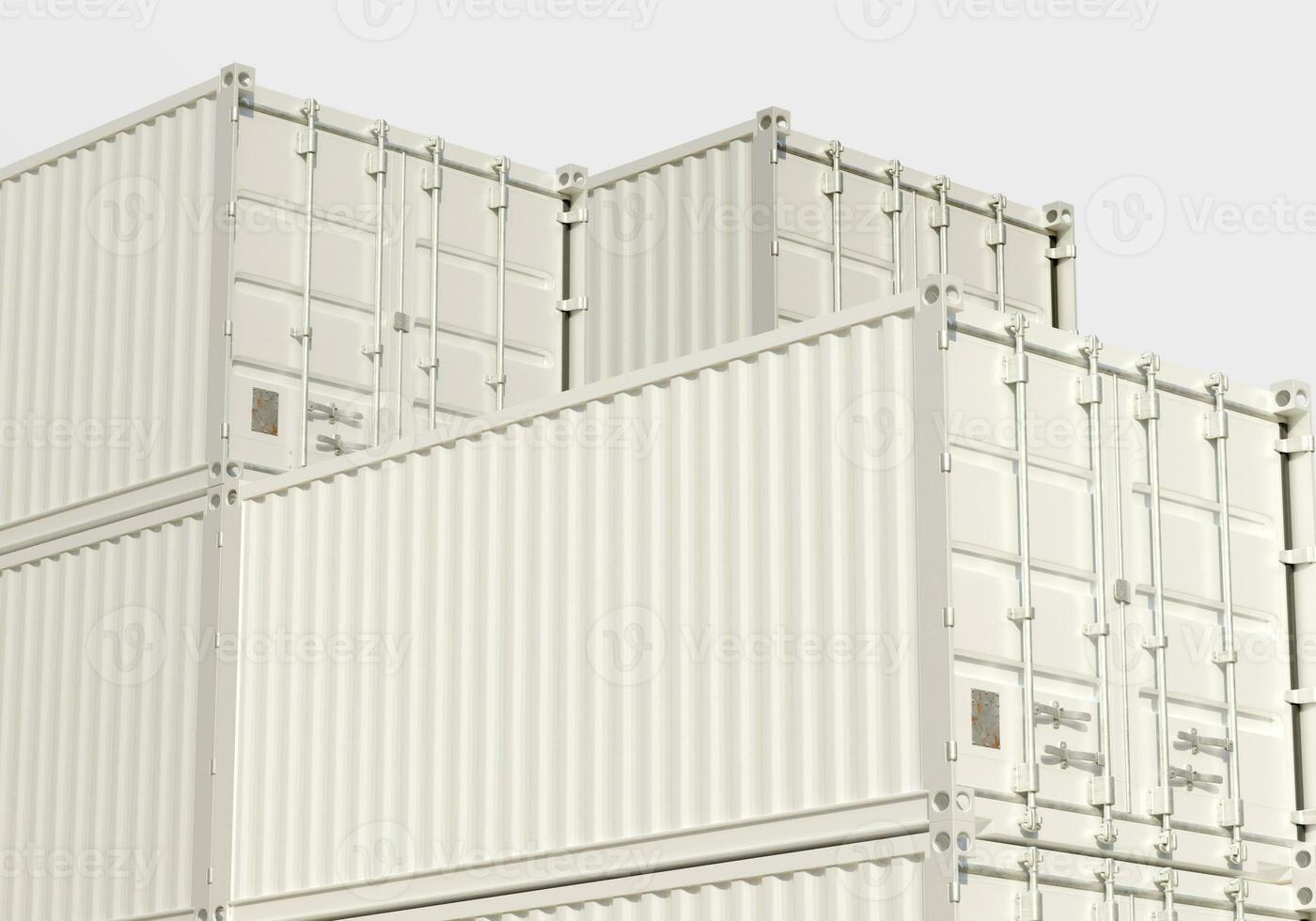 Shipping container white color and blank photo