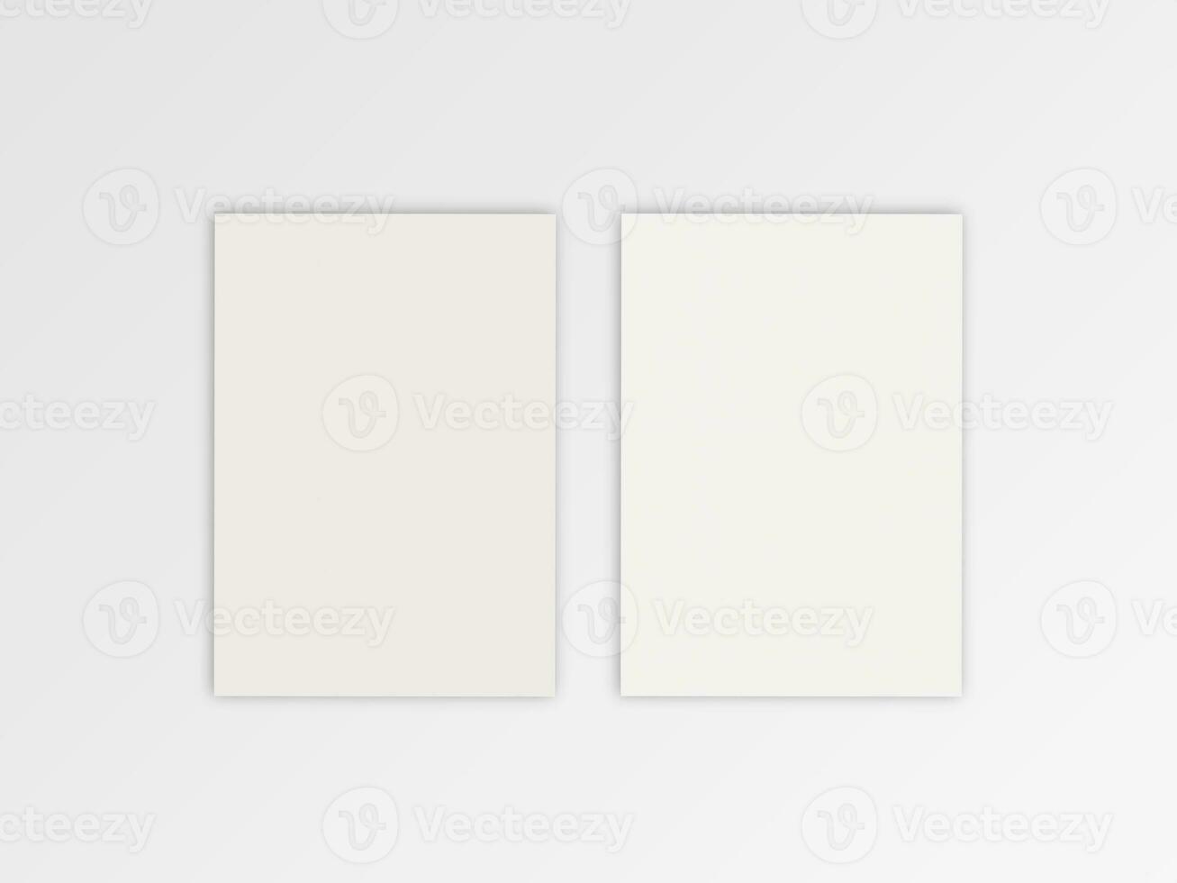 Realistic paper size flyer A4 white color and blank photo