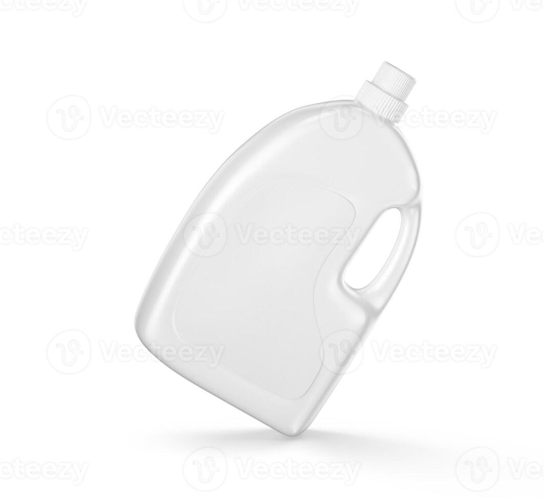 Plastic detergent bottle white color and realistic textures photo