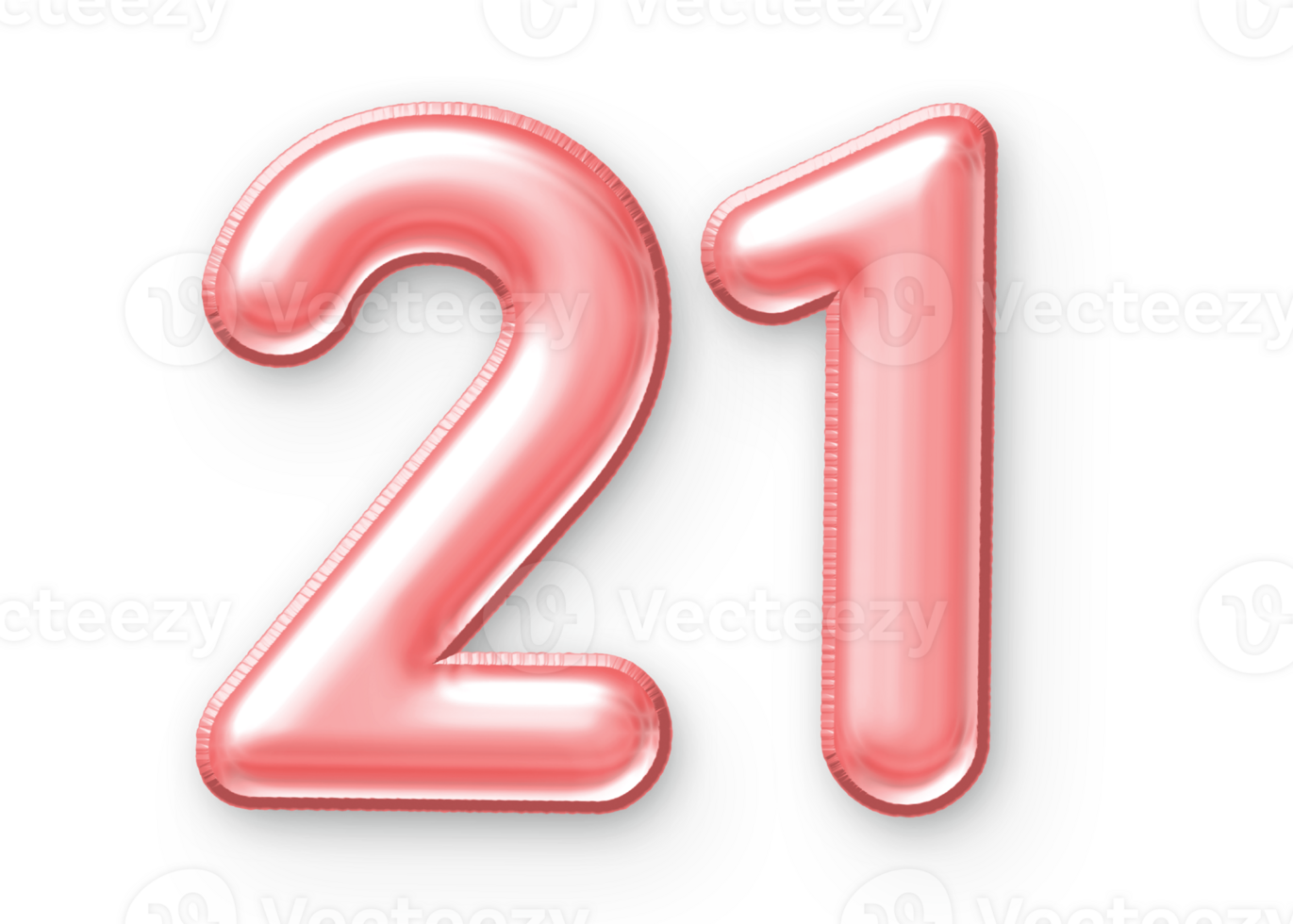 21 Number Balloon Pink png