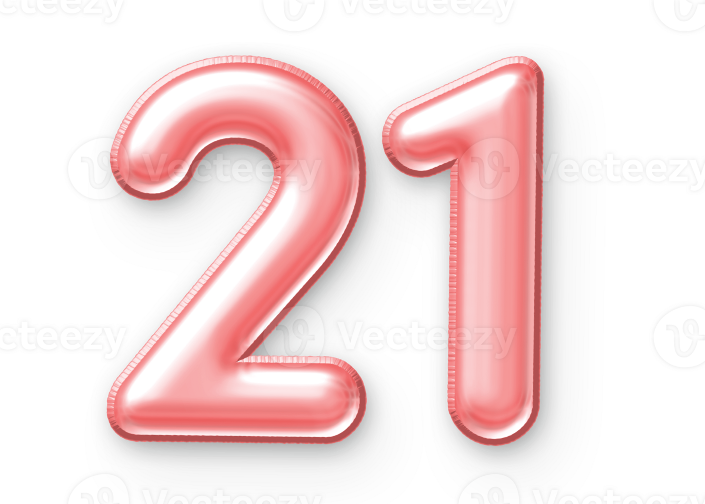 21 nombre ballon rose png