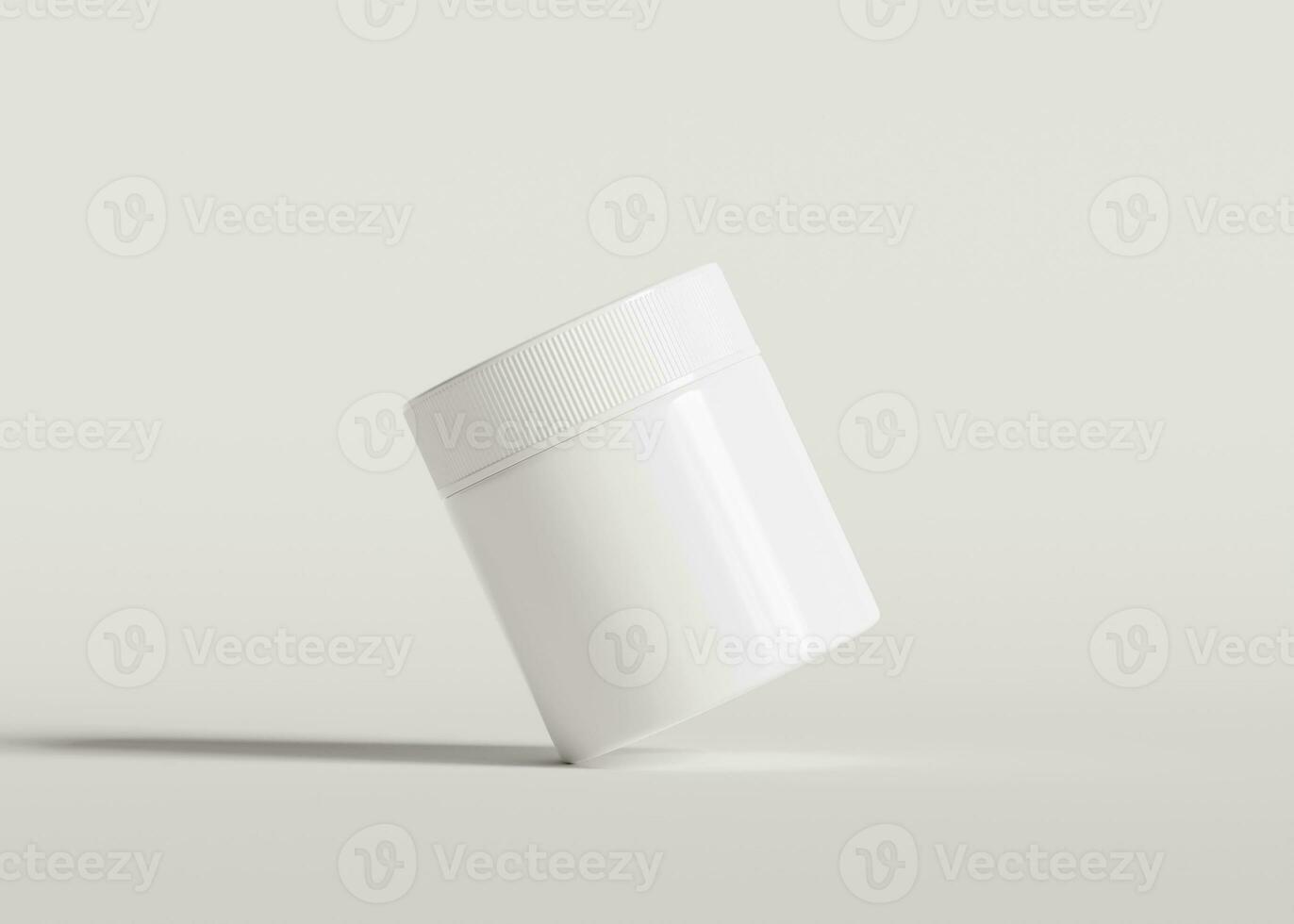 Cosmetic blank white color and realistic texture with set different shapes and sizes for beauty illustration photo