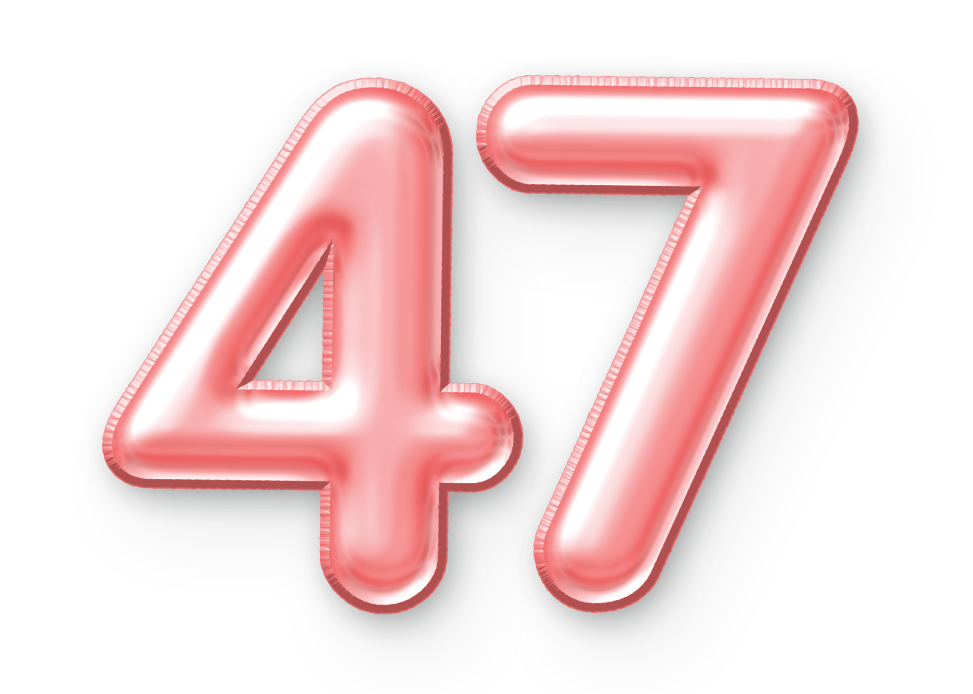 47 Number Balloon Pink 24652342 PNG