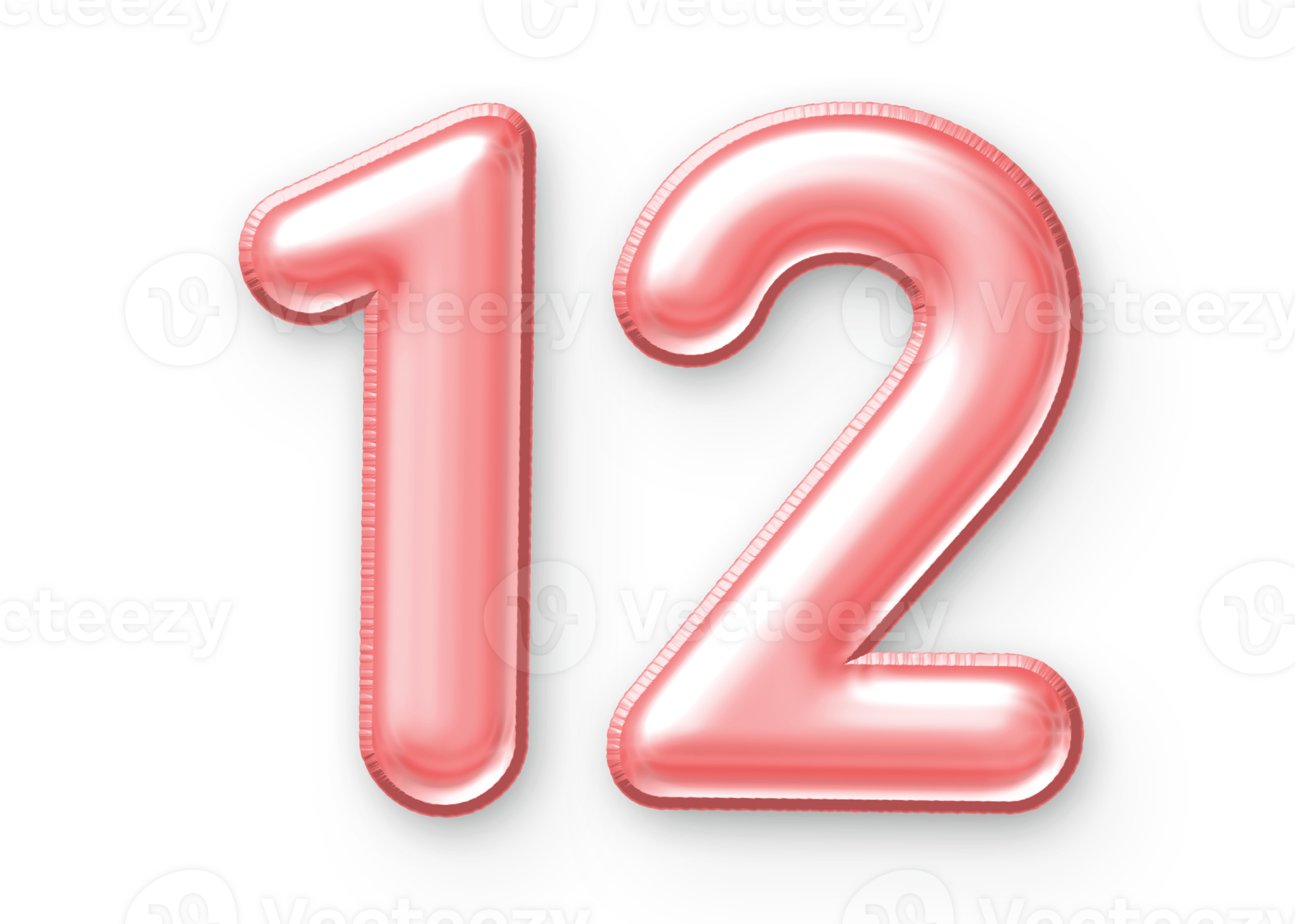 12 Number Balloon Pink 24652360 PNG