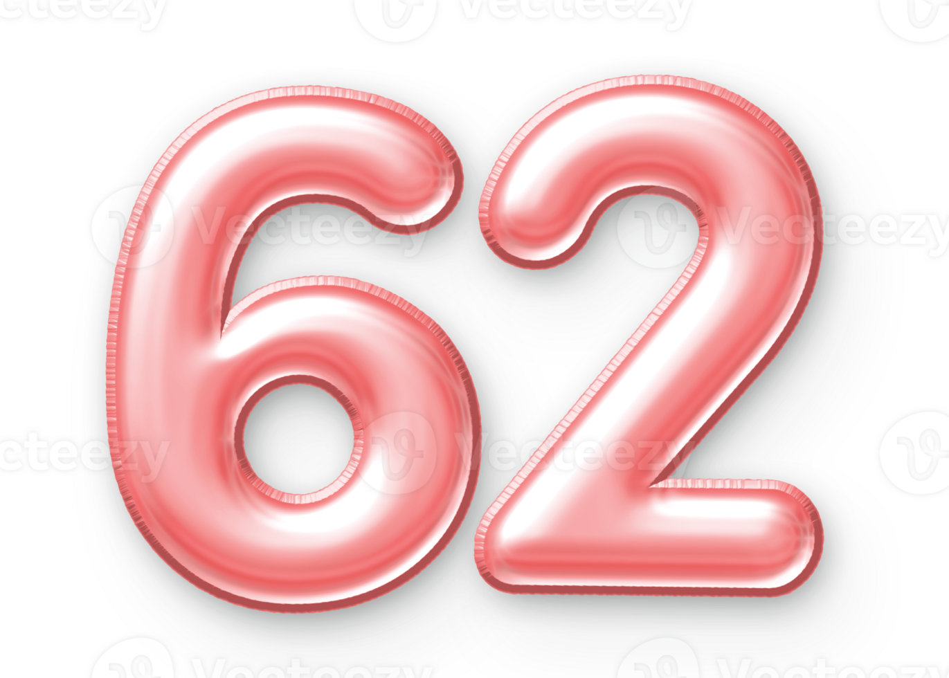 62 Number Balloon Pink png