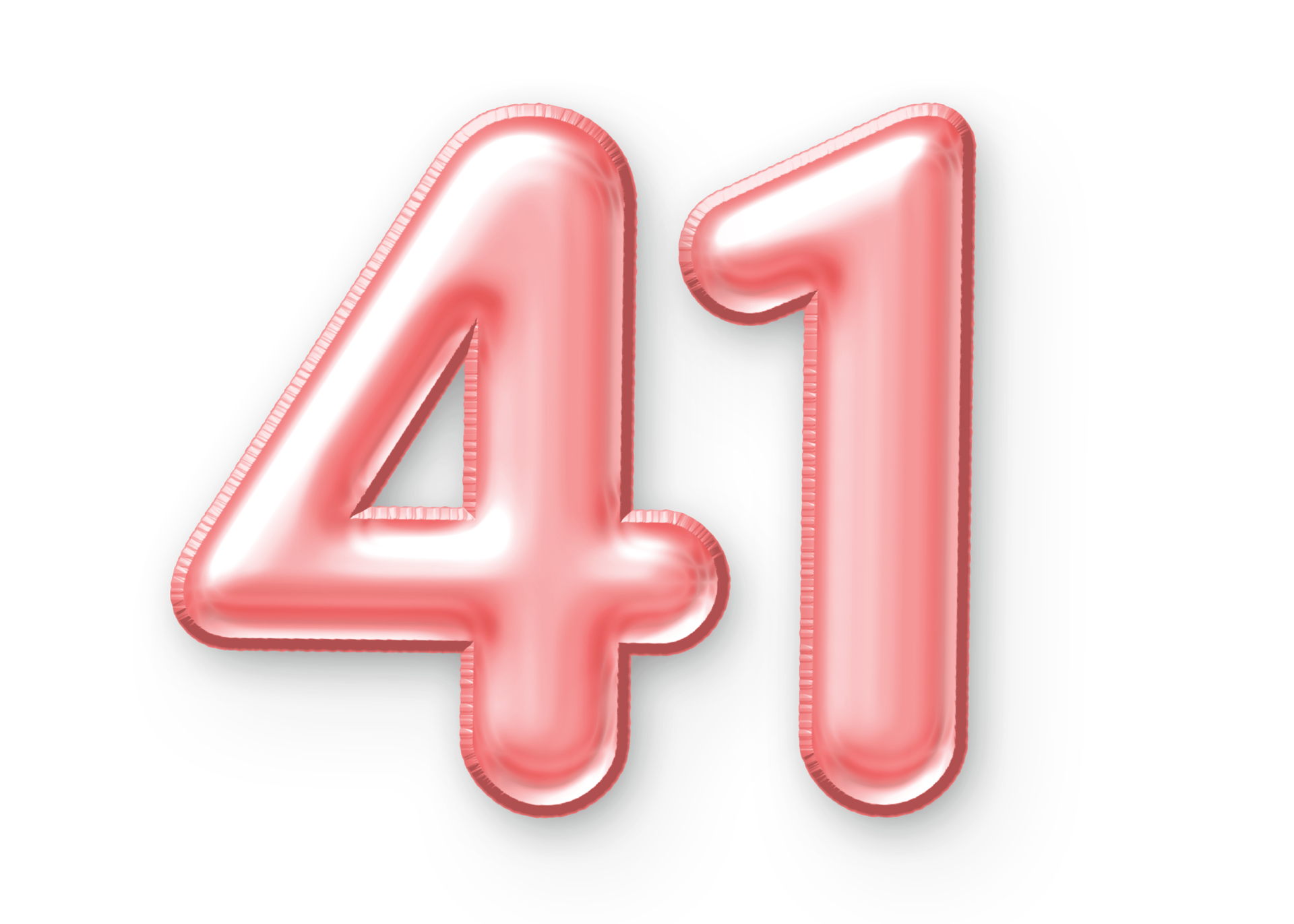 41 Number Balloon Pink 24652375 PNG