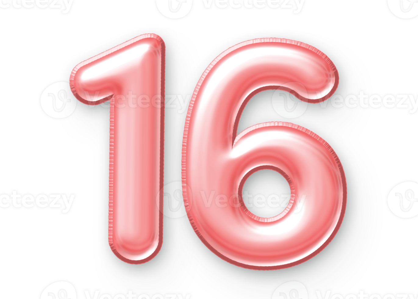 16 Number Balloon Pink png