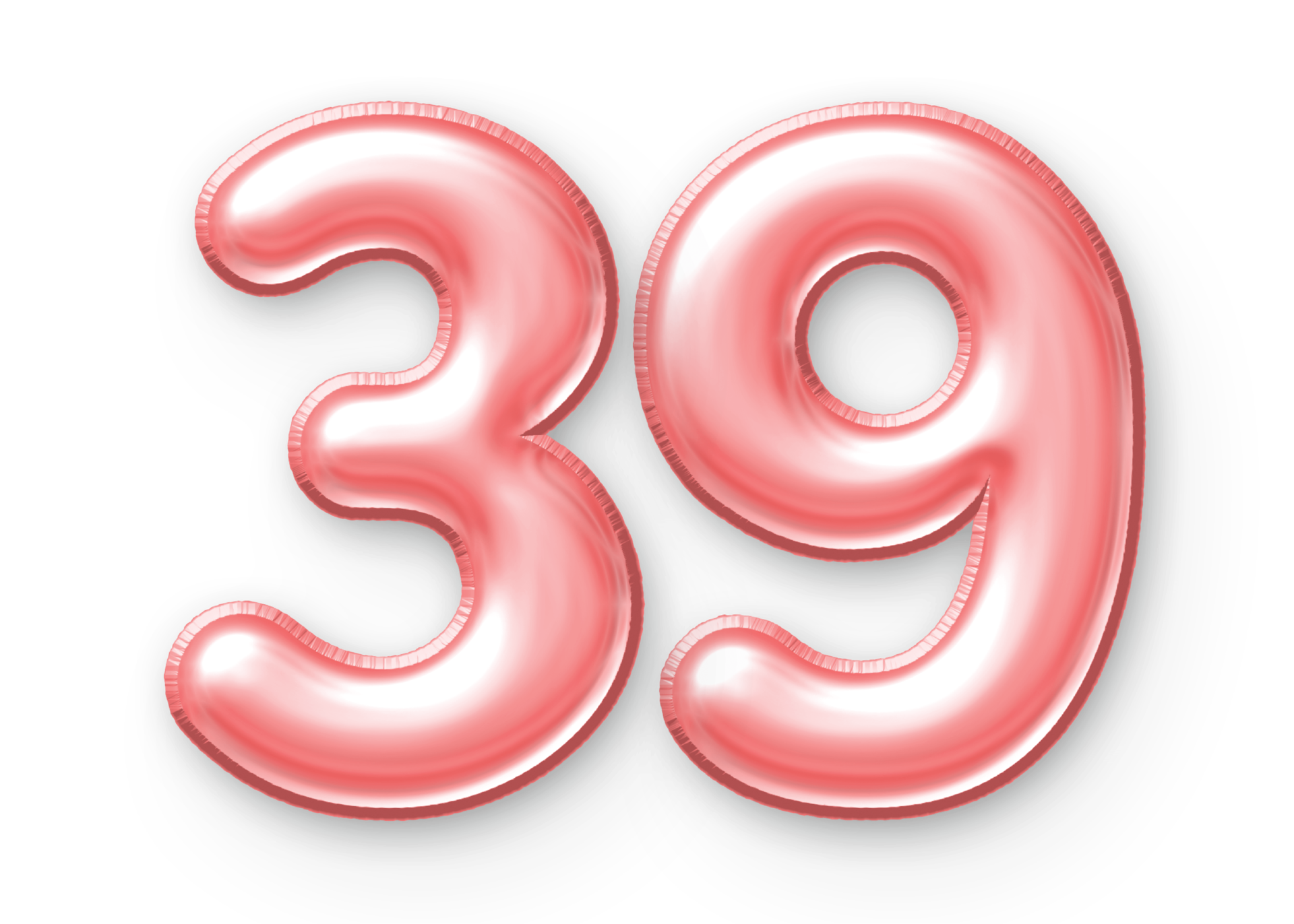 39 Number Balloon Pink 24652402 PNG