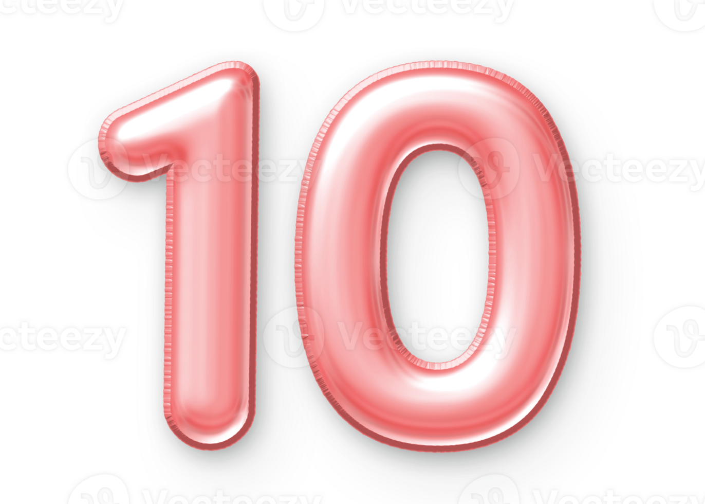 10 Number Balloon Pink 24652410 PNG