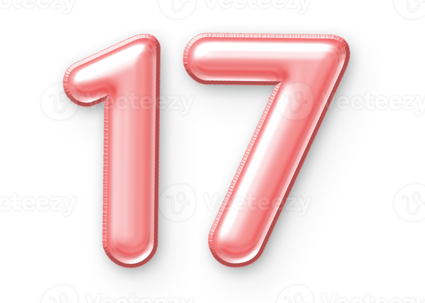 17 Number Balloon Pink png