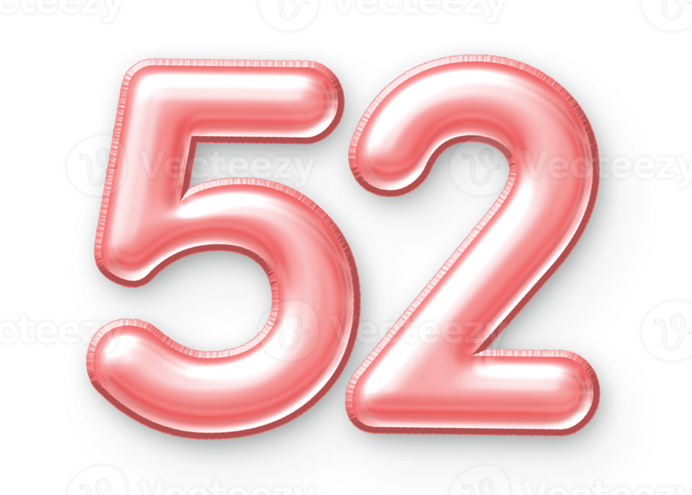 52 Number Balloon Pink png