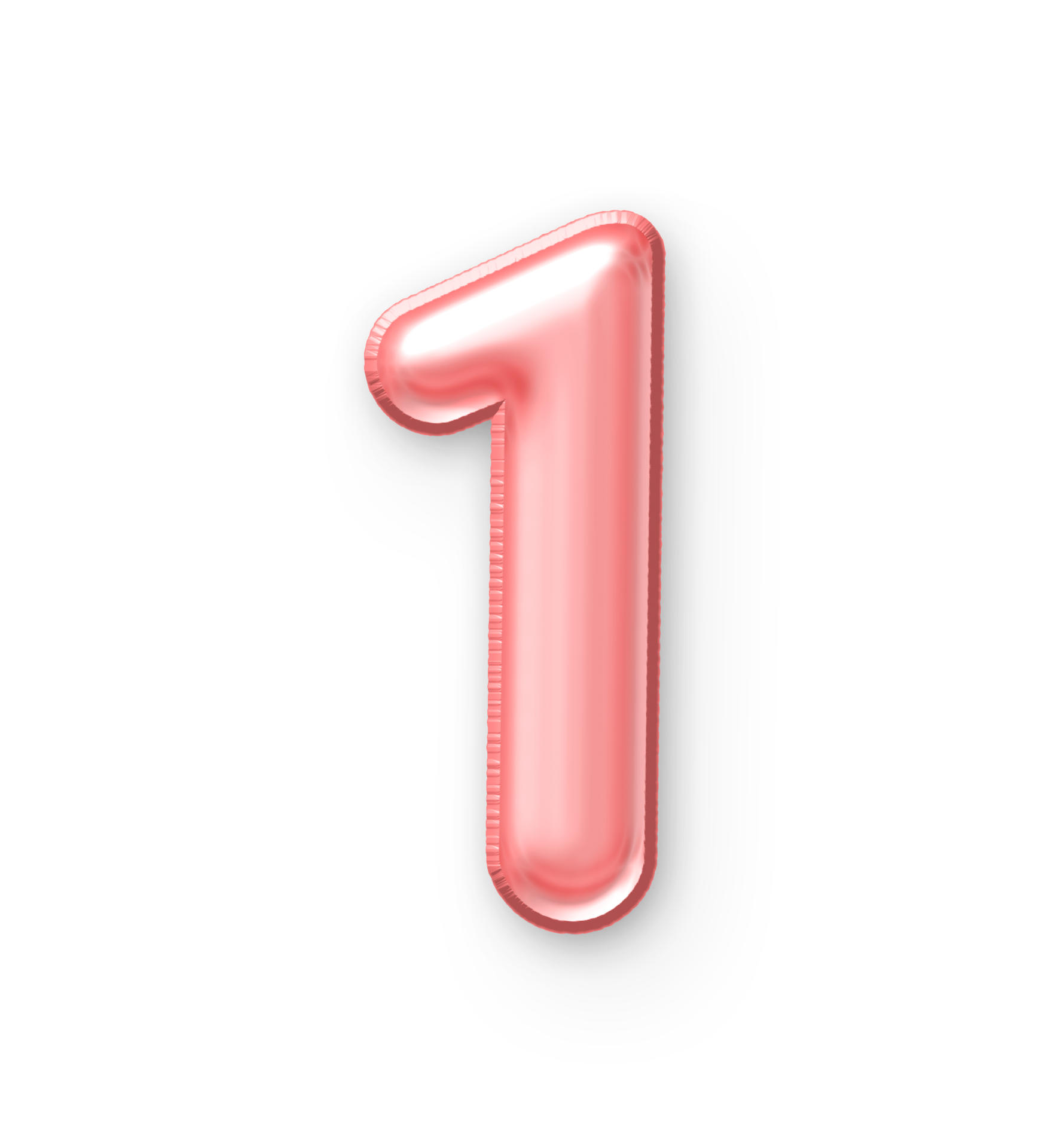 1 Number Balloon Pink 24652425 PNG