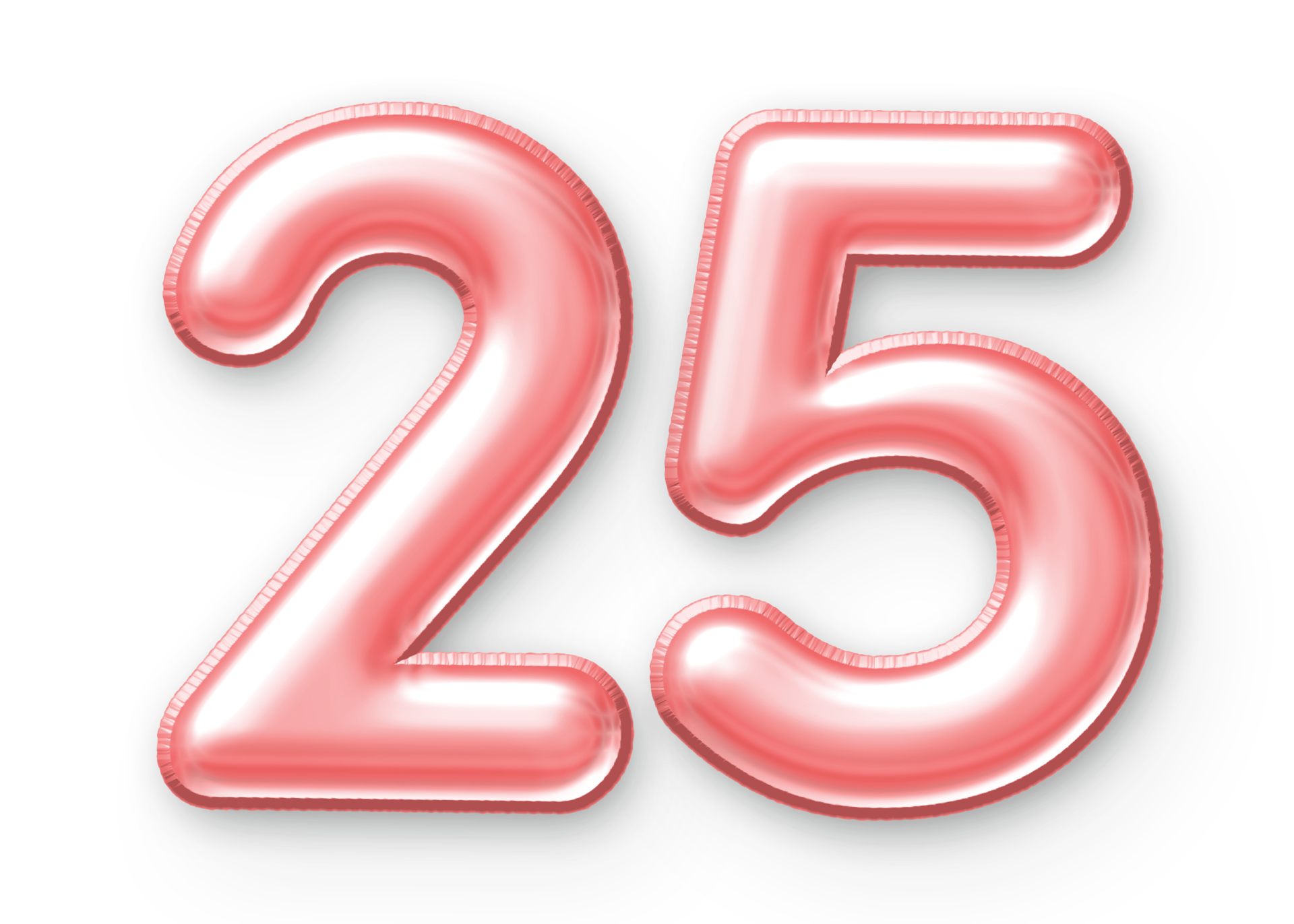 25 Number Balloon Pink 24652427 PNG