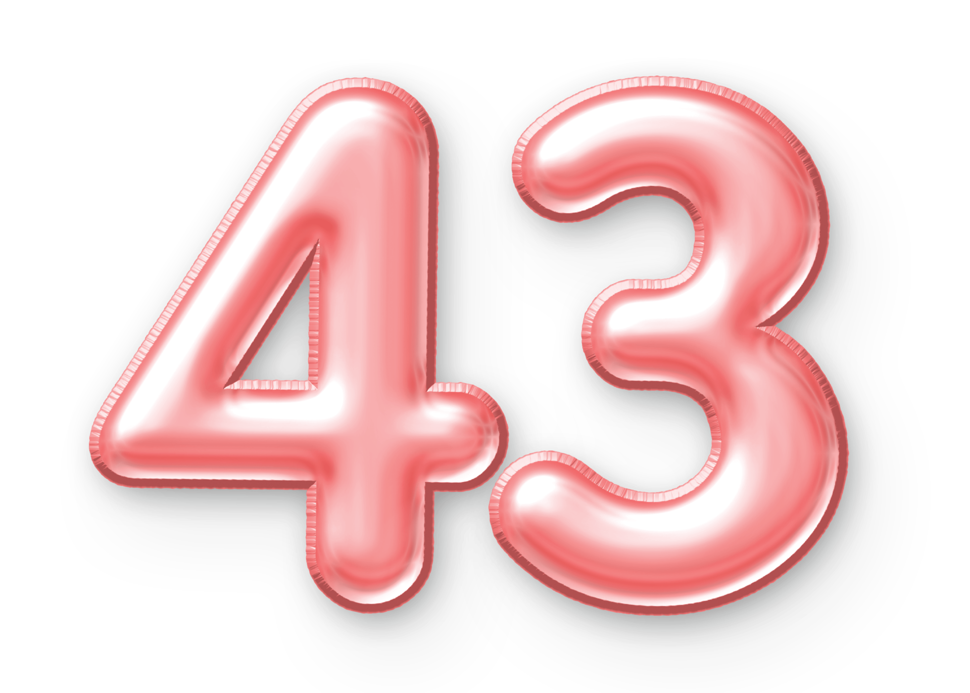 43 Number Balloon Pink 24652428 PNG