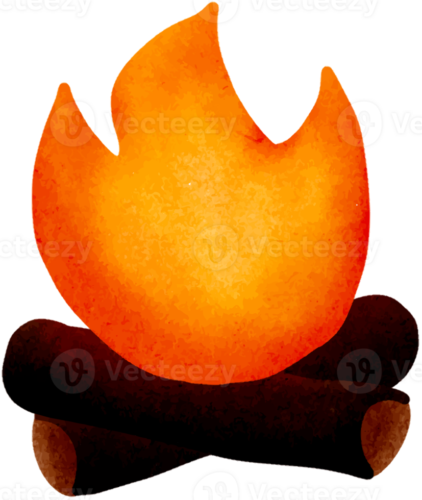 Build a fire drawn from watercolors png