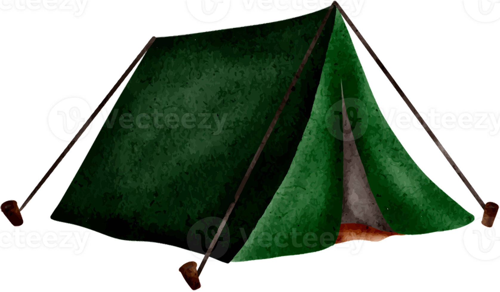 camping tent drawn with watercolors png