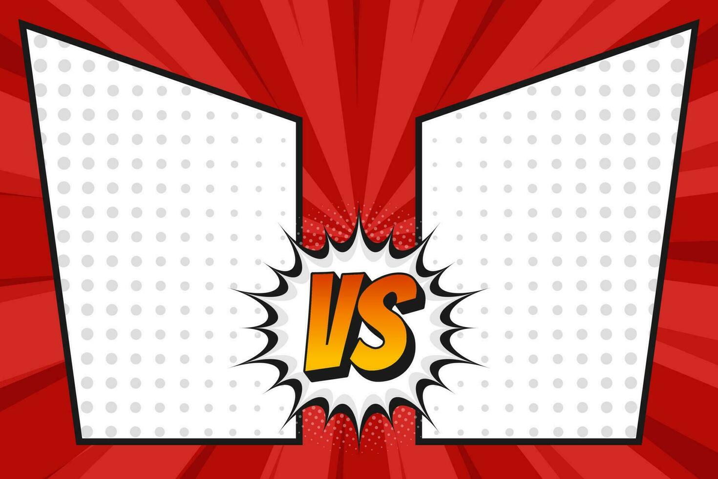 Comic cartoon duel versus explosion background with frame vector