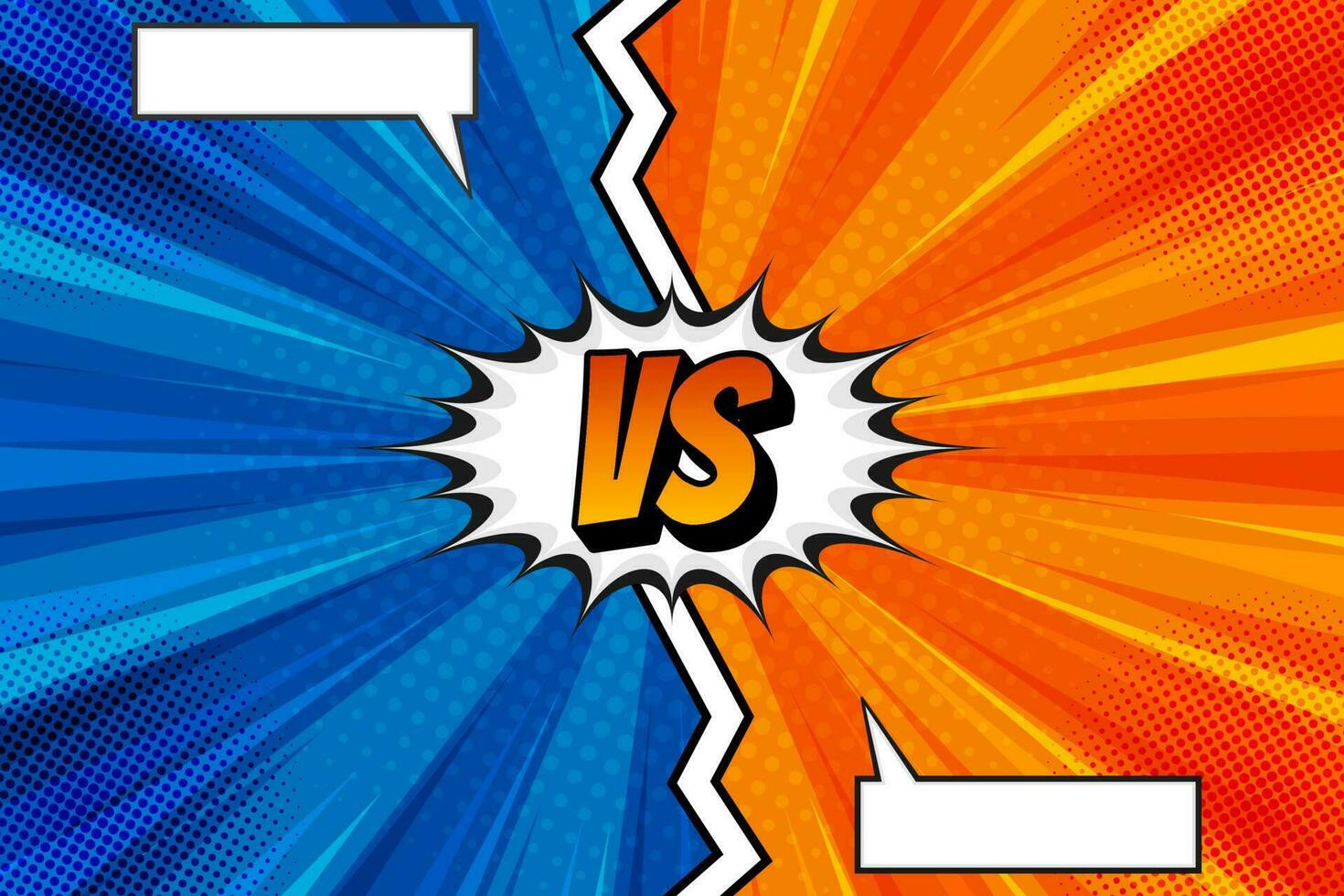 azul y naranja moderno versus antecedentes en dibujos animados cómic popular Arte estilo vector