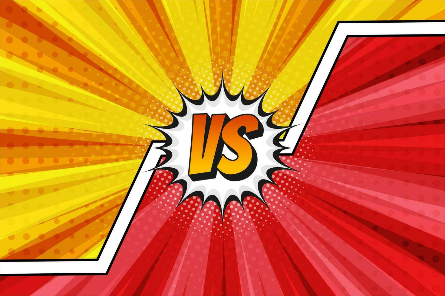 Competition cartoon comic pop art versus explosion background vector