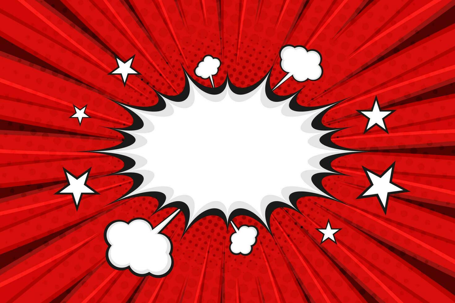 Red cartoon comic  background with speech bubble vector