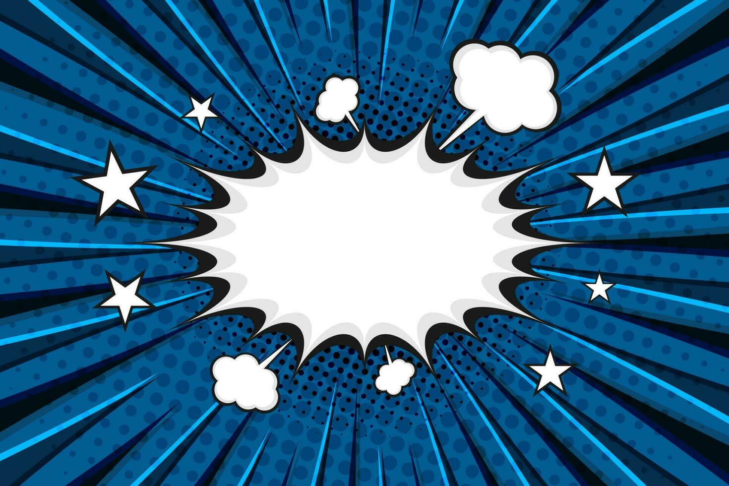 Blue cartoon comic  background with speech bubble vector