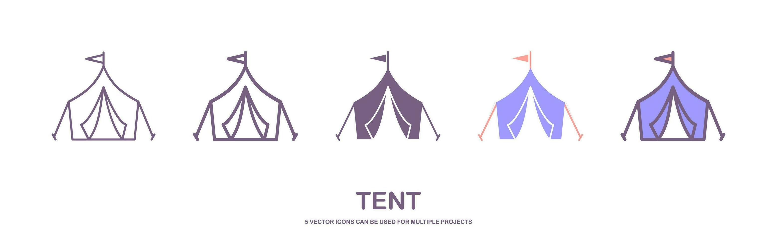 Tent Icon Design Vector Symbol Camp Travel Event. Icon set of tent. Editable vector pictograms isolated on a white background. Trendy outline symbols for mobile apps and website design. Premium pack