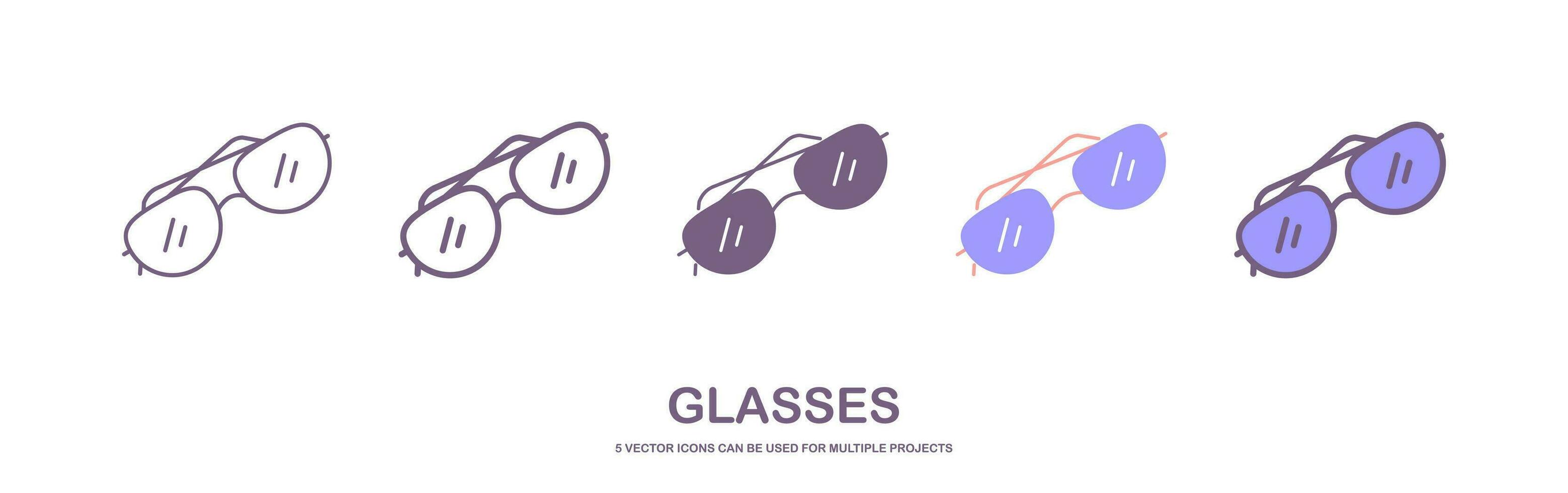 Glasses icons. Vector llustration