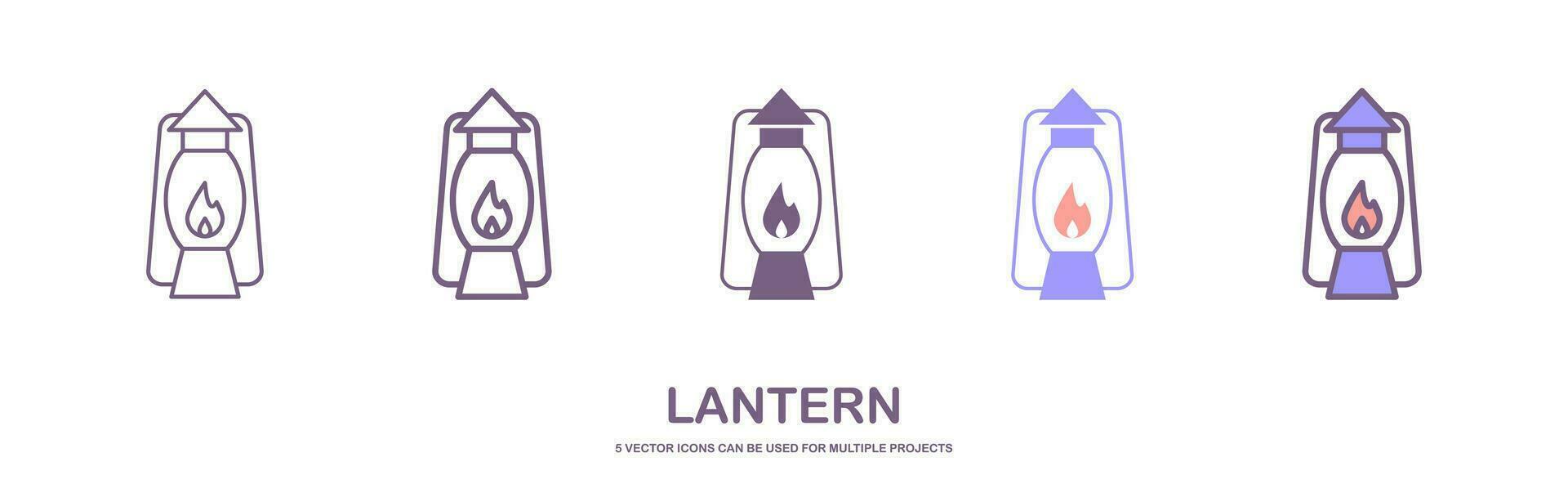 Lantern set icon, logo isolated on white background vector