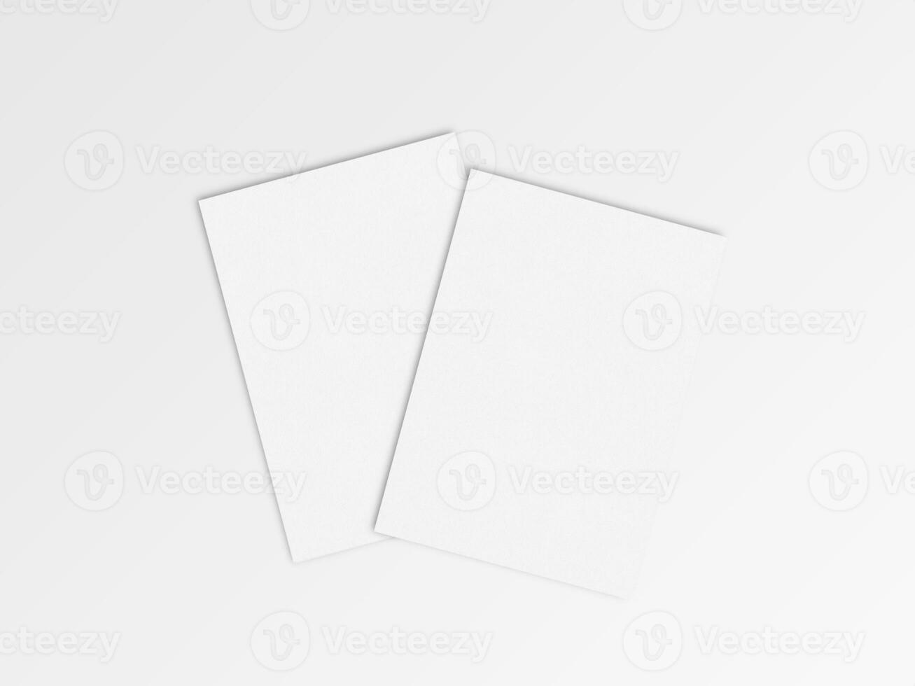 Realistic paper size flyer A4 white color and blank photo