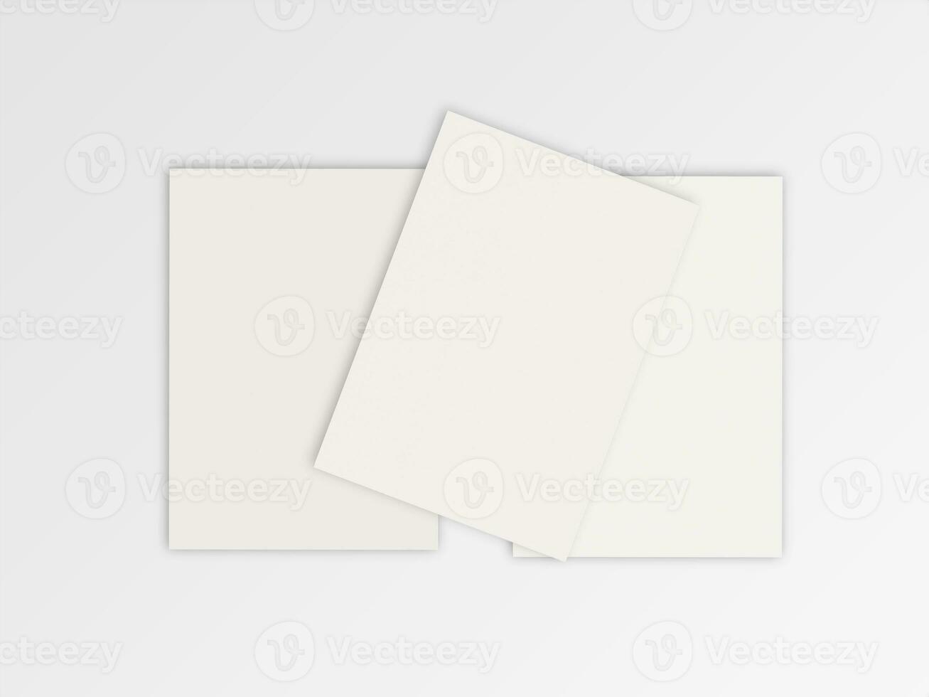 Realistic paper size flyer A4 white color and blank photo