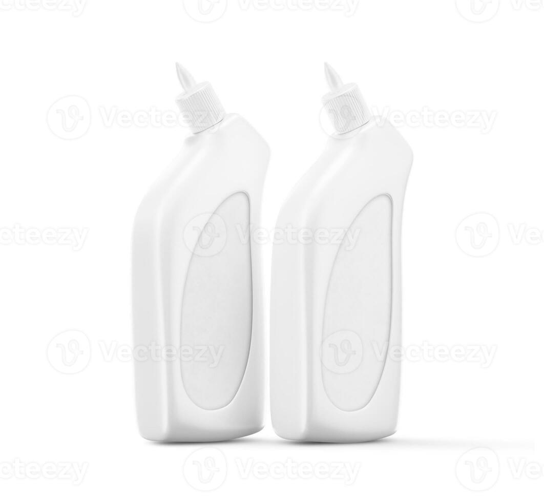 Plastic detergent bottle white color and realistic textures photo