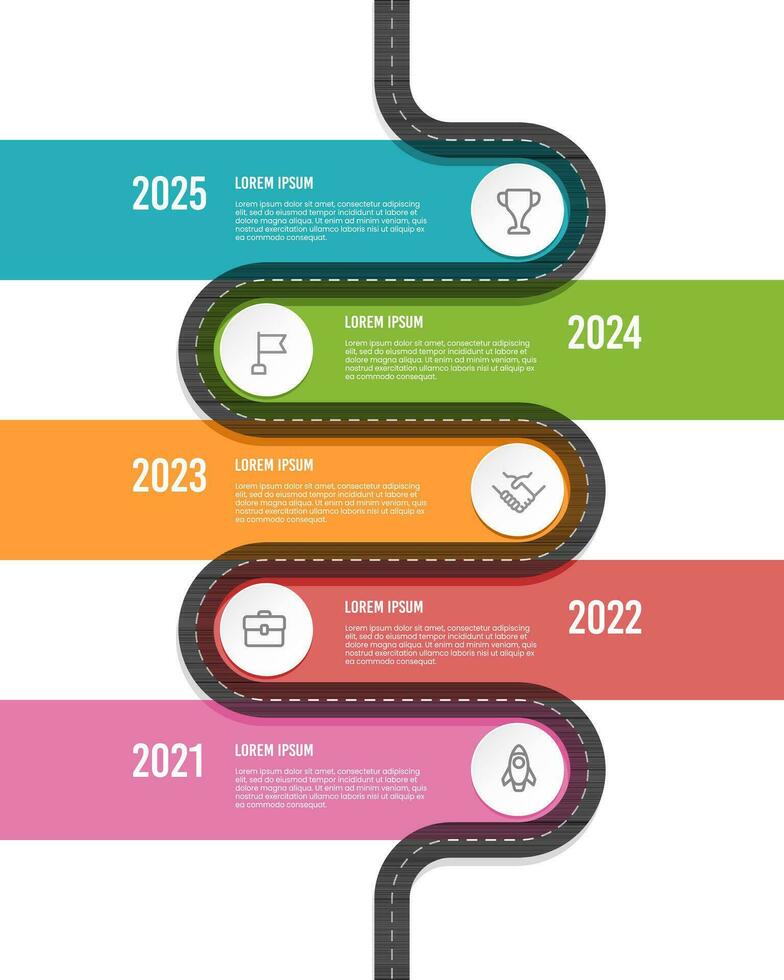 5th anniversary of success. Infographic timeline. Business milestone. Vector illustration.