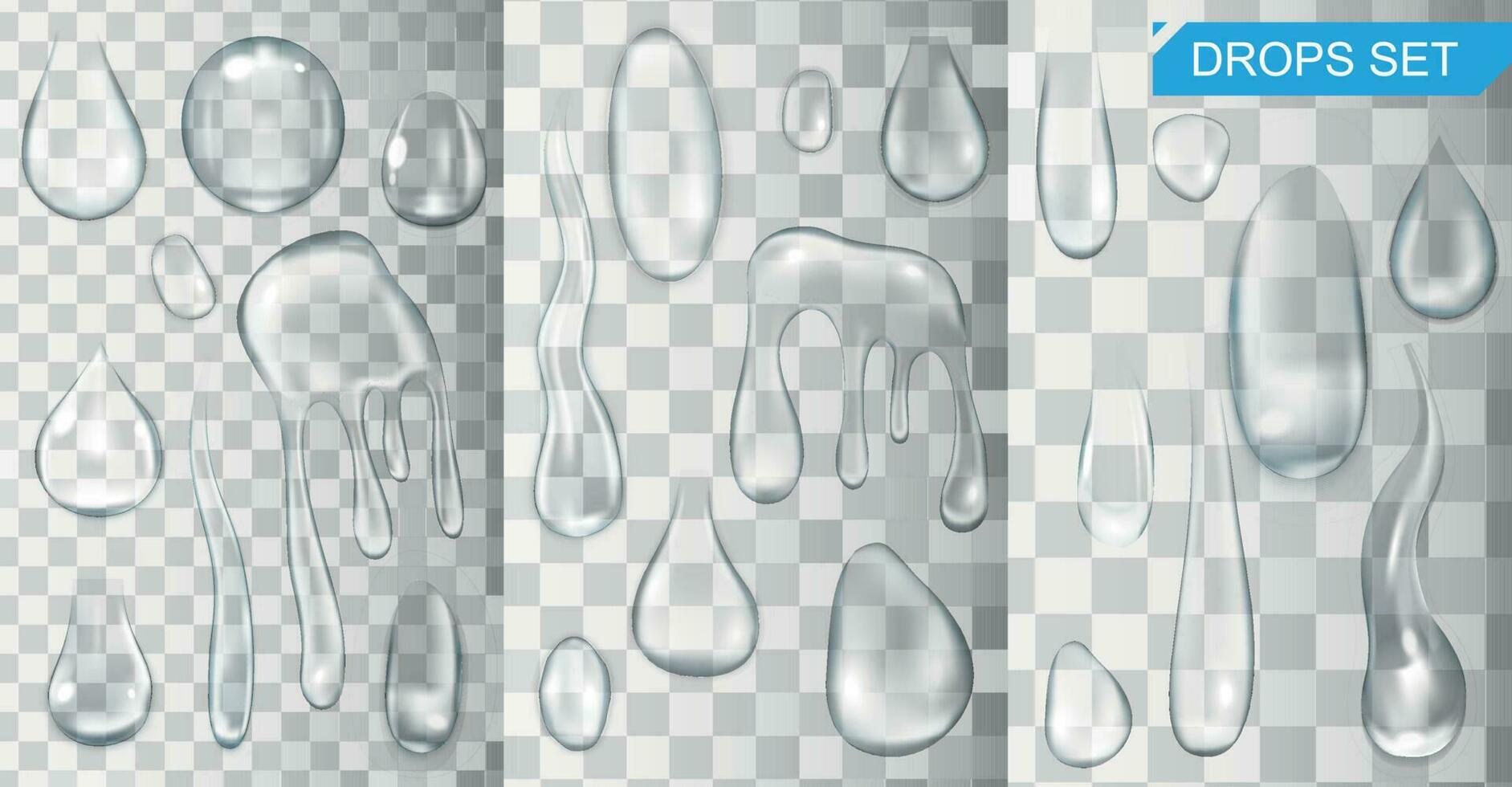 realista agua gotas vector ilustración