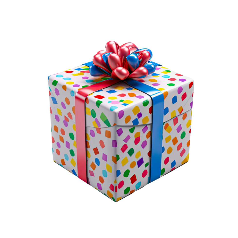 3d gift box square shape transparent background png