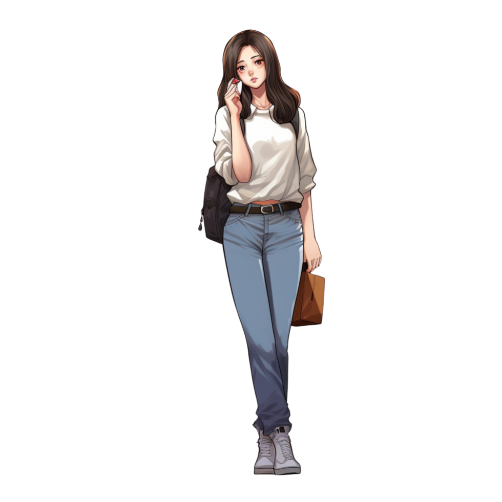 cartoon girl cute Korean style png