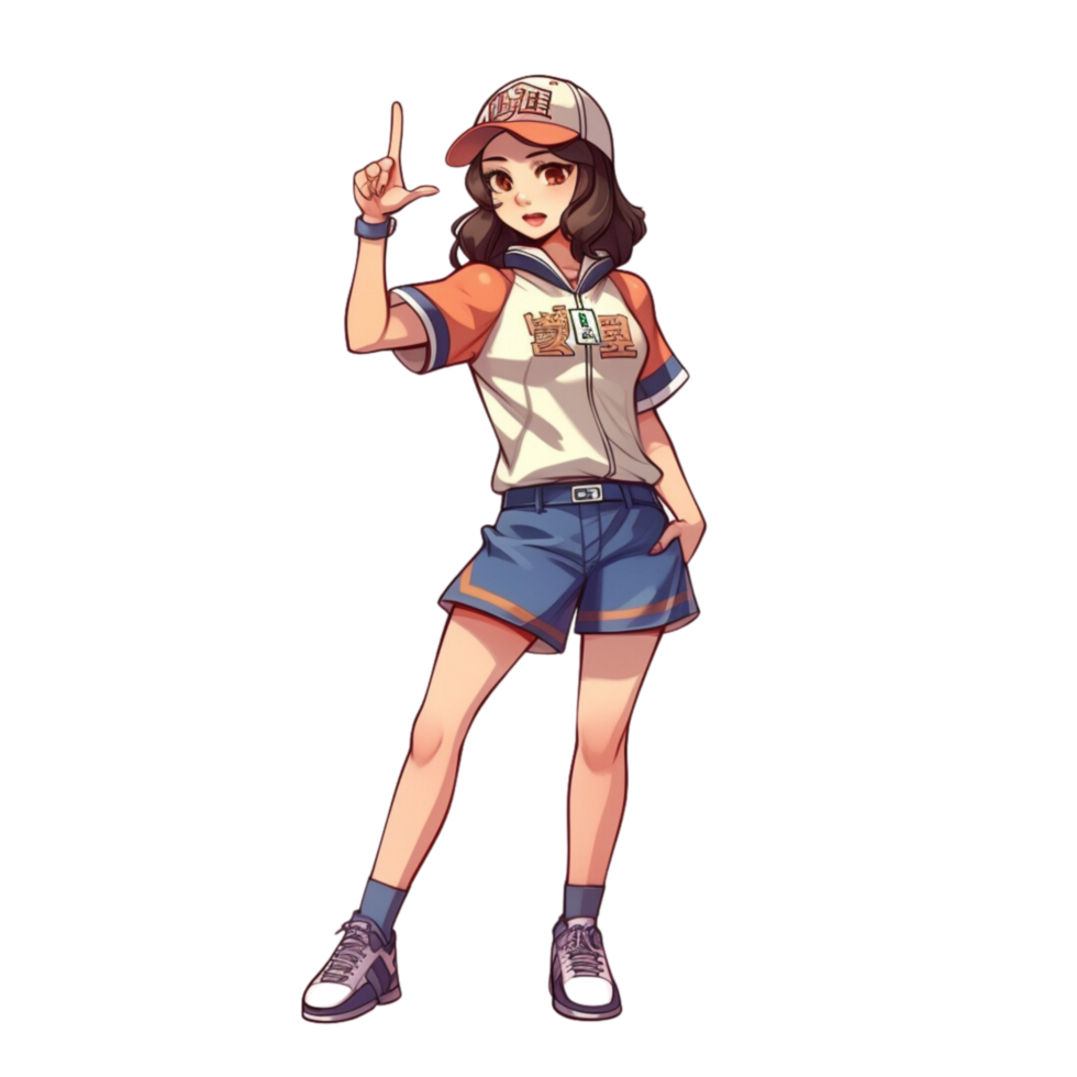 ai generato cartone animato ragazza carino coreano stile png