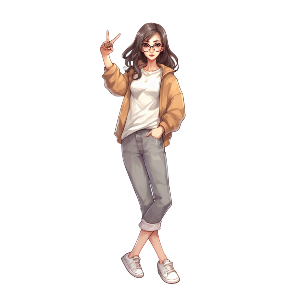 cartoon girl cute Korean style png