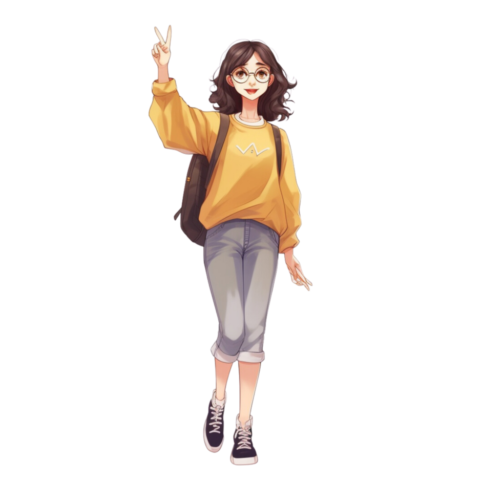 cartoon girl cute Korean style png