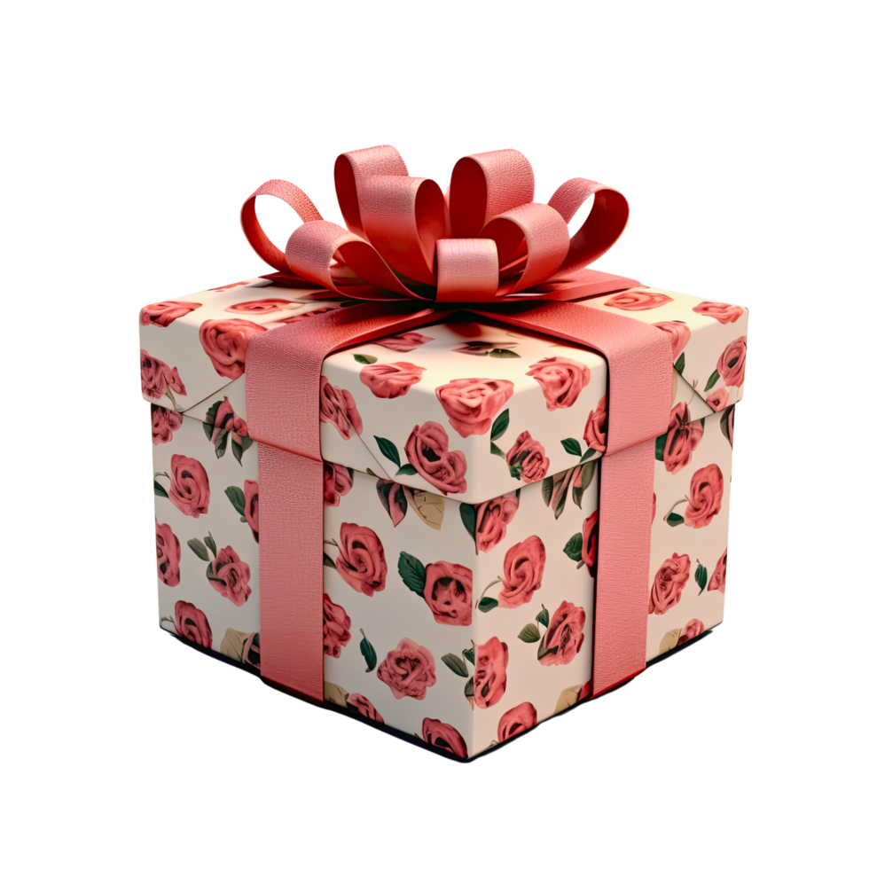 3d gift box square shape transparent background png