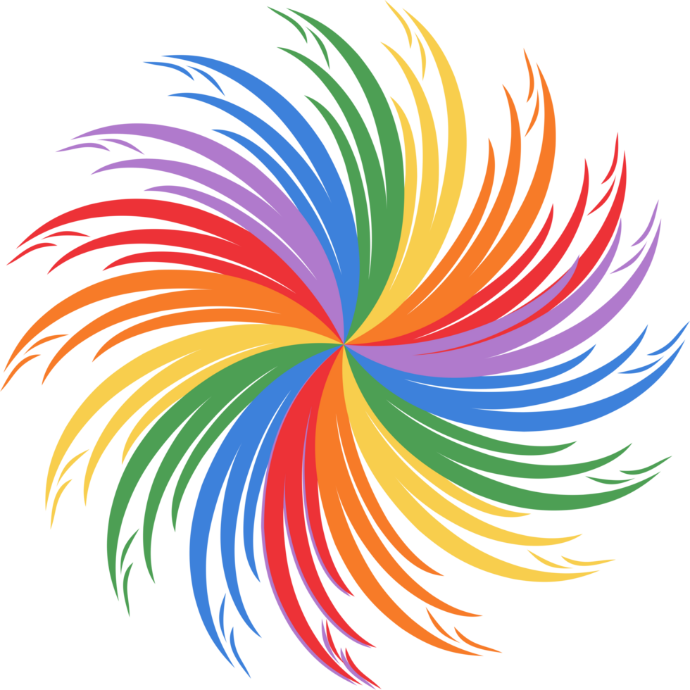 Rainbow flower element png