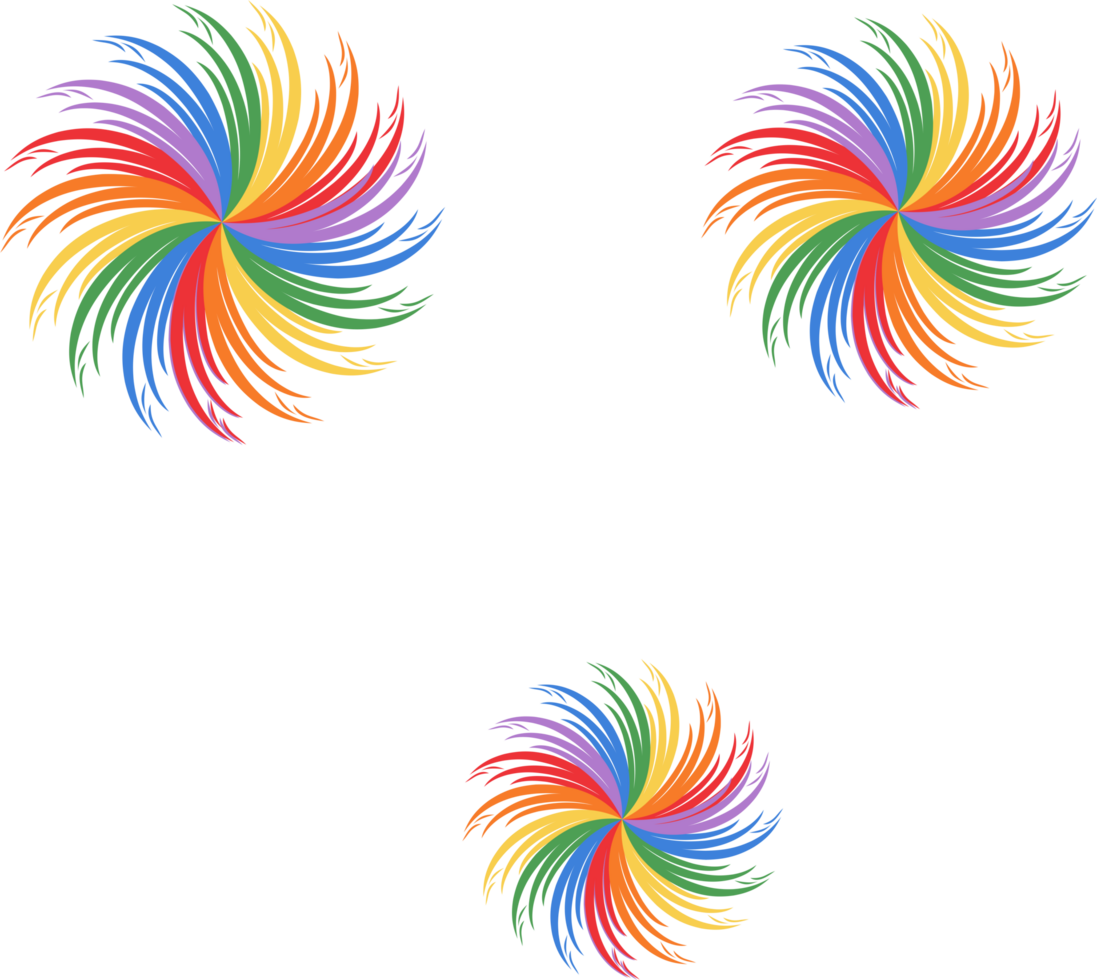 Rainbow flower element png