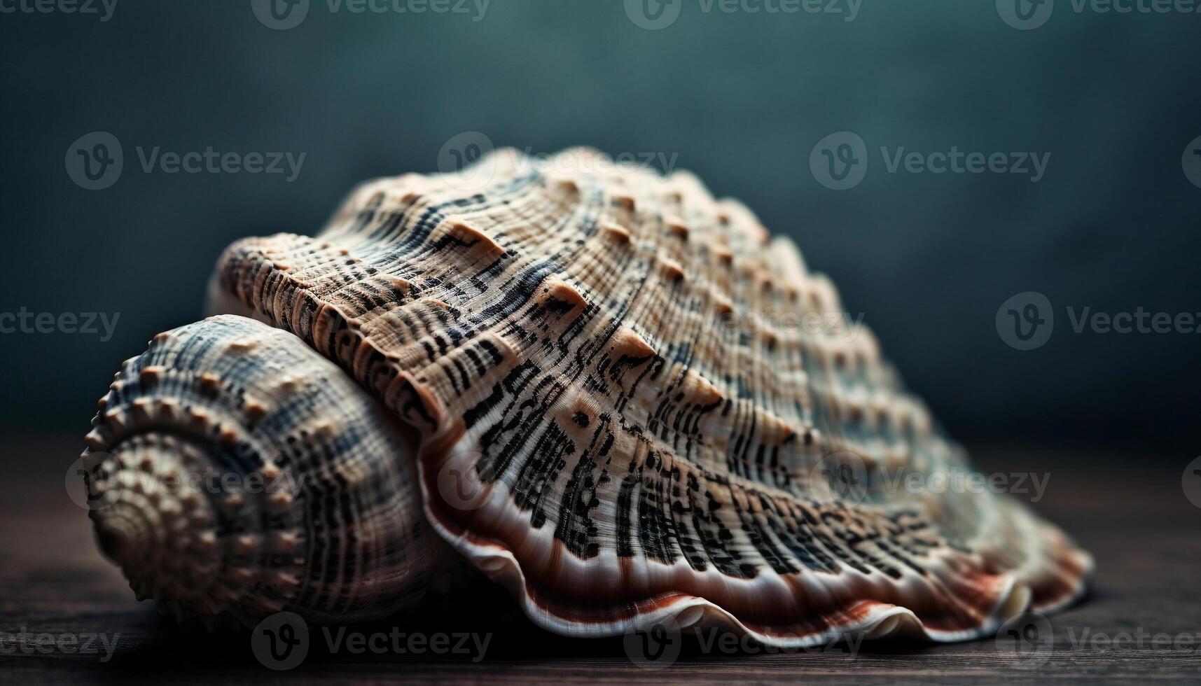 Abstract seashell collection showcases nature intricate beauty generated by AI photo